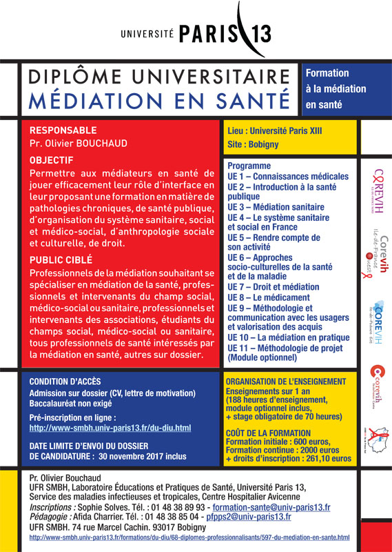 affiche DU Médiation en santé