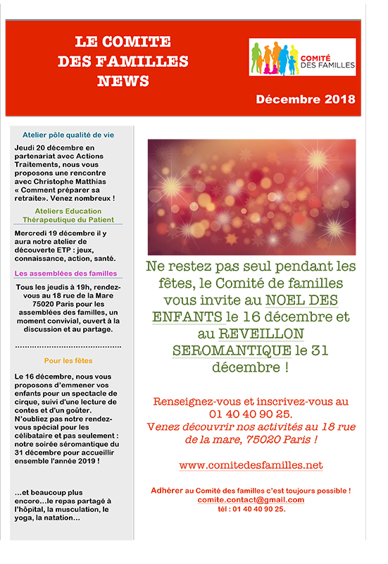 Le Comité des Familles décembre 2018