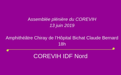 Assemblée plénière du COREVIH du 13 juin 2019