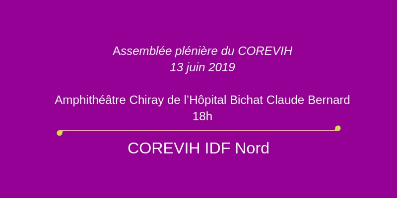 Assemblée PLENIERE du COREVIH IDF NORD – 13 juin 2019