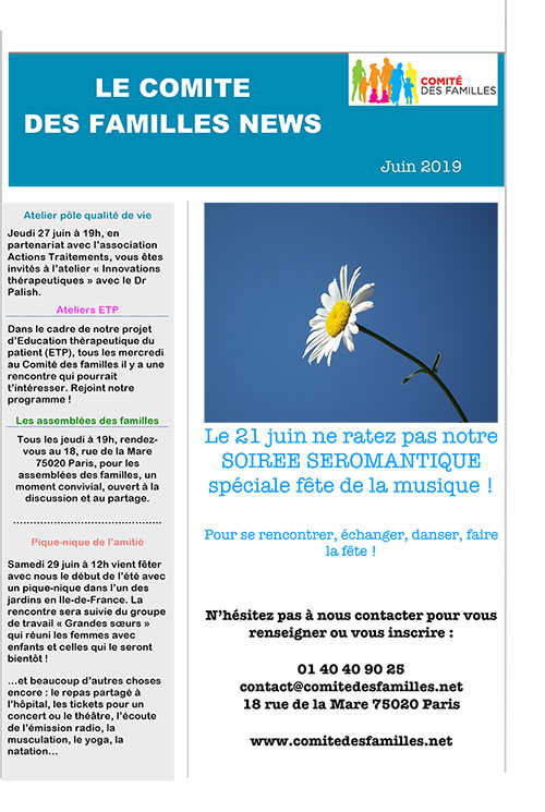 Activités du Comité des Familles en juin 2019