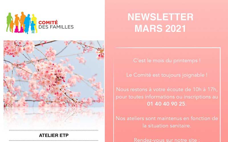 Les activités du Comité des Familles – mars 2021