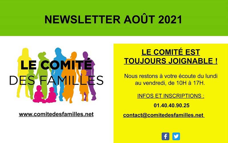 Les activités du Comité des Familles – août 2021