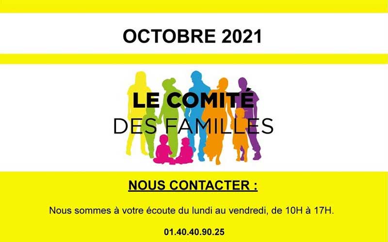 Les activités du Comité des Familles – octobre 2021