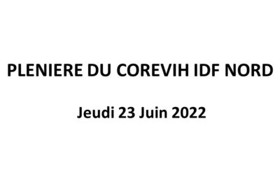 Plenière du COREVIH IDF NORD du 23 juin 2022